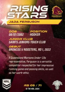 2024 NRL Traders Titanium - Rising Stars #RS05 Jada Ferguson Back